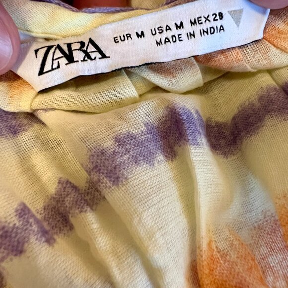 Zara Ombre Tie Dye Boho Maxi Dress, Cream Pink Purple - Picture 4 of 4